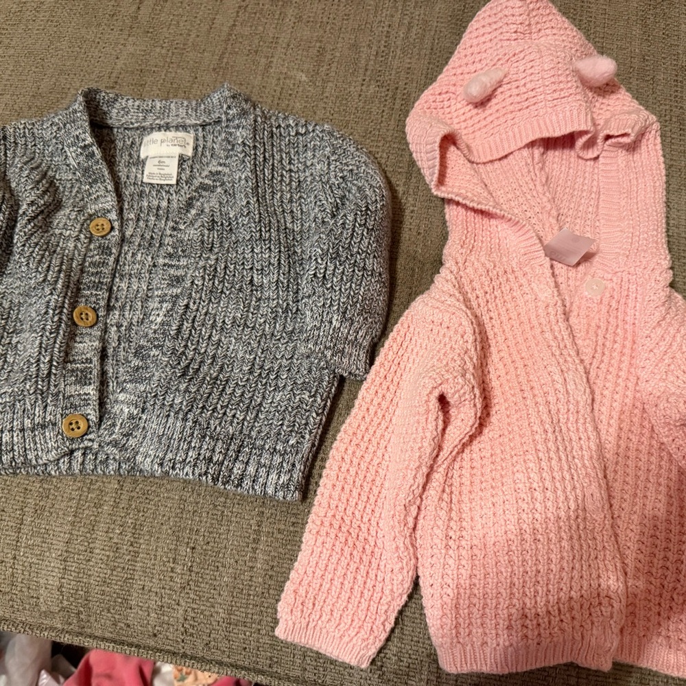 6 Month Old Baby Girl Knitted Cardigans Long Sleeve Button Down